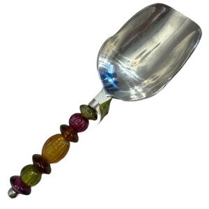 Pier 1 Beaded Handle Scoop Vintage Glass Bead Serving Spoon Ice Cream NEW